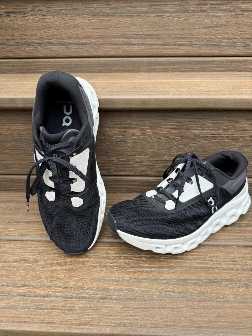 On Running Black and White Women's Athletic Running Shoes